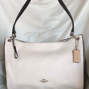 Chalk/Silver Coach Shoulder Bag